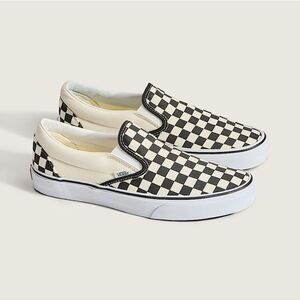 Vans Black and White Checkered Loafers